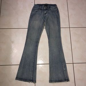 Wet seal light wash bootcut jeans